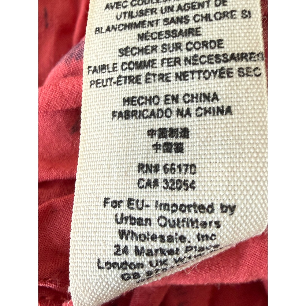 Free‎ People Light Red Ikat Print High Low Strapless Dress Cutout Back Womens M - Picture 7 of 7